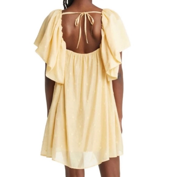 Anthropologie | Moon River | Yellow Polkadot Puff Sleeve Mini Dress - Picture 4 of 10